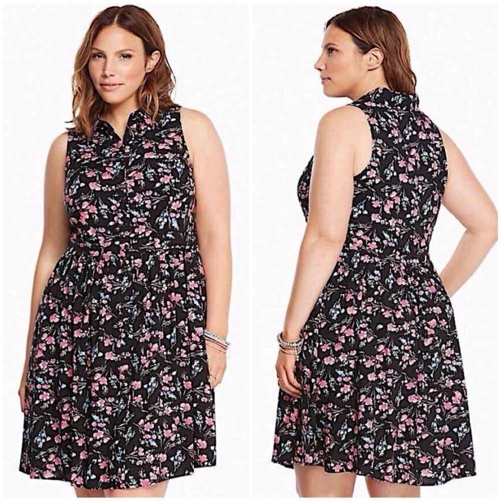 Torrid Floral Button Front Challis Dress 2X